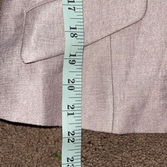 BCBG MAXAZRIA‎ Ruffle Collared Linen Blend Jacket Blazer Size 10P Purple/Pink - Picture 12 of 12